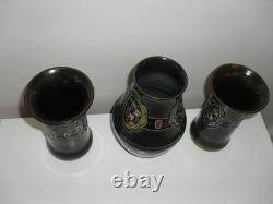 Antique Art Nouveau Art Deco Denby Cedric Pattern Tube Lined Pottery Vases