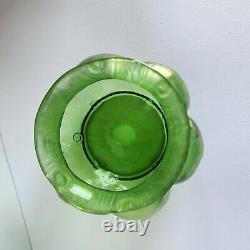 Antique Art Nouveau Art Glass Green Irridescent Creta Glatt Rusticana Loetz Vase