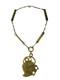 Antique Art Nouveau Bakelite Necklace Pendant Butterfly Moth Green 1920s Carved