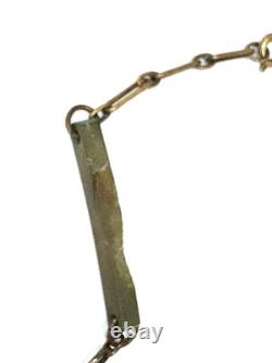 Antique Art Nouveau Bakelite necklace pendant butterfly moth green 1920s carved