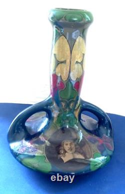 Antique Art Nouveau Ceramic Vase by PZH Plateelbakkerik Zuid-Holland, Estie & Co