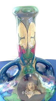 Antique Art Nouveau Ceramic Vase by PZH Plateelbakkerik Zuid-Holland, Estie & Co