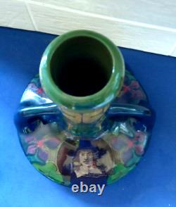 Antique Art Nouveau Ceramic Vase by PZH Plateelbakkerik Zuid-Holland, Estie & Co