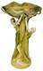 Antique Art Nouveau Compote Centerpiece 2 Nymphs Green Clovers Damage Free