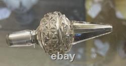 Antique Art Nouveau, Crystal Perfume Bottle, With Green Shoulders, Silver 1907