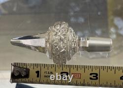 Antique Art Nouveau, Crystal Perfume Bottle, With Green Shoulders, Silver 1907