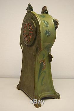 Antique Art Nouveau Deco Victorian Mantel Erotic Arts Crafts Seth Thomas Clock