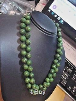 Antique Art Nouveau Deco Vintage Bakelite Jade Green 2 Layers Beads Necklace