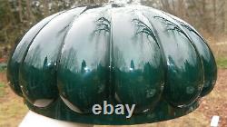 Antique Art Nouveau Emeralite Mushroom / Melon Ribbed Green Shade