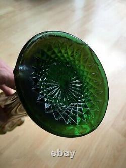 Antique Art Nouveau Fenton Iridescent Carnival Glass Translucent Ribbed Vase