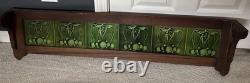 Antique Art Nouveau Framed 6 Floral Green 6x6Tiles Craftsman Shelf
