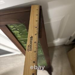 Antique Art Nouveau Framed 6 Floral Green 6x6Tiles Craftsman Shelf