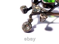 Antique Art Nouveau French 935 Silver Paste Stone Brooch Lavalier Heart #ESK Antique Art Nouveau French 935 Silver Paste Stone Brooch Lavalier Heart #ESK
