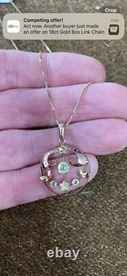 Antique Art Nouveau Gold Levalier Neckless, Pendant 9ct Gold (B426)