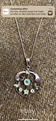 Antique Art Nouveau Gold Levalier Neckless, Pendant 9ct Gold (B426)