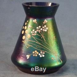 Antique Art Nouveau Iridescent Glass Vase attributed to Loetz circa 1910