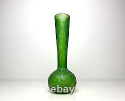 Antique Art Nouveau Iridescent green kralik glass vase