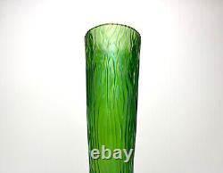 Antique Art Nouveau Iridescent green kralik glass vase