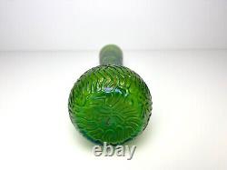 Antique Art Nouveau Iridescent green kralik glass vase