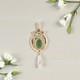 Antique Art Nouveau Jade & Pearl Pendant 9ct Gold, Birmingham 1905