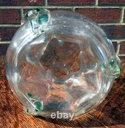 Antique Art Nouveau James Powell Whitefriars green art glass posy flower vase