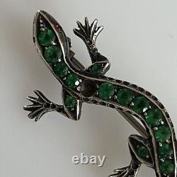 Antique Art Nouveau Jugenstil Lizard Brooch Silver 935 Martin Mayer Germany Rare