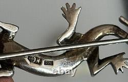 Antique Art Nouveau Jugenstil Lizard Brooch Silver 935 Martin Mayer Germany Rare