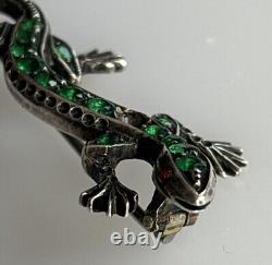 Antique Art Nouveau Jugenstil Lizard Brooch Silver 935 Martin Mayer Germany Rare