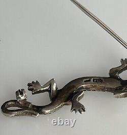 Antique Art Nouveau Jugenstil Lizard Brooch Silver 935 Martin Mayer Germany Rare