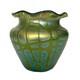Antique Art Nouveau Loetz Crete Pampas Green Iridescent Art Glass Vase