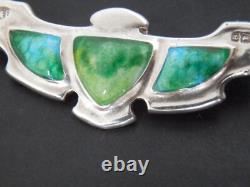 Antique Art Nouveau Marples & Beasley Solid Silver Enamel Brooch Birmingham 1909