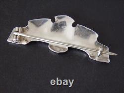 Antique Art Nouveau Marples & Beasley Solid Silver Enamel Brooch Birmingham 1909