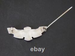 Antique Art Nouveau Marples & Beasley Solid Silver Enamel Brooch Birmingham 1909