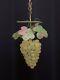 Antique Art Nouveau Murano Czech Fruit Grape Cluster Chandelier Pendant Lamp A2