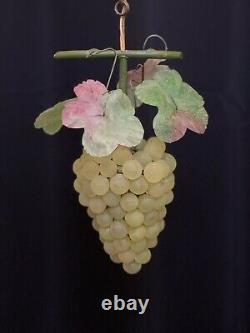 Antique Art Nouveau Murano Czech Fruit Grape Cluster Chandelier Pendant Lamp A2