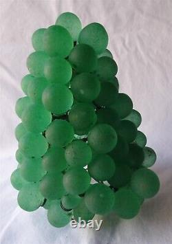Antique Art Nouveau Murano Czech Glass Grape Cluster Fruit Lamp Shade, Green