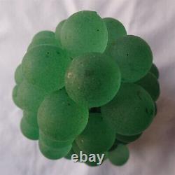 Antique Art Nouveau Murano Czech Glass Grape Cluster Fruit Lamp Shade, Green