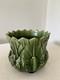 Antique Art Nouveau New Leaf Pottery Jardinière Handcrafted Floral Design