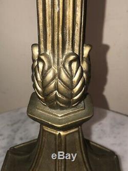 Antique Art Nouveau Riviere Studios (type) Bronze Art Lamp Base Tiffany Era Ny