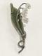 Antique Art Nouveau Ss Nephrite Pearl Quartz Marcasite Lily Of The Valley Pin