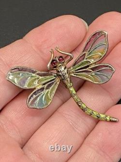 Antique Art Nouveau Silver Dragonfly Brooch hair pin pforzheim By Meyle Mayer