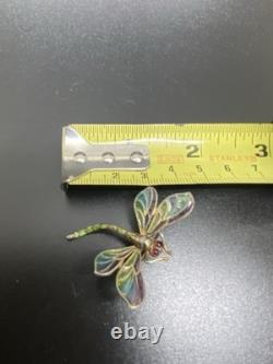 Antique Art Nouveau Silver Dragonfly Brooch hair pin pforzheim By Meyle Mayer