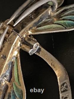 Antique Art Nouveau Silver Dragonfly Brooch hair pin pforzheim By Meyle Mayer