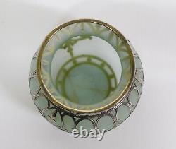 Antique Art Nouveau Sterling Silver Mounted Glass Vase c1900/10