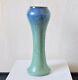 Antique Art Nouveau Tall Inverted Baluster Blue Green Glaze Ceramic Vase 27cm