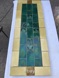 Antique Art Nouveau Tile Panel Set 2 Fireplace Cheeks Or Entrance Door Porch