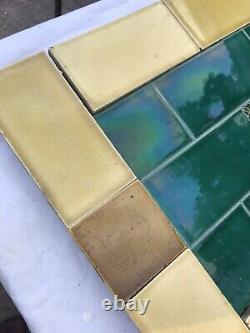 Antique Art Nouveau Tile Panel Set 2 Fireplace Cheeks Or Entrance Door Porch