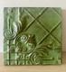 Antique Art Nouveau Tin Ceiling Tile 11x11 Green Pressed Metal Mounted