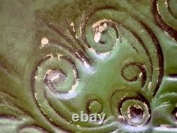 Antique Art Nouveau Tin Ceiling Tile 11x11 Green Pressed Metal Mounted