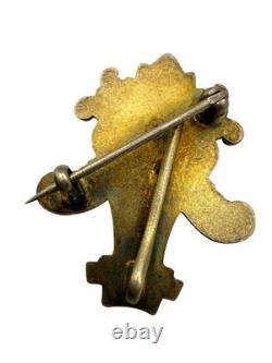 Antique Art Nouveau William Kerr Sterling Green Man Gargoyle Brooch Fob Pendant